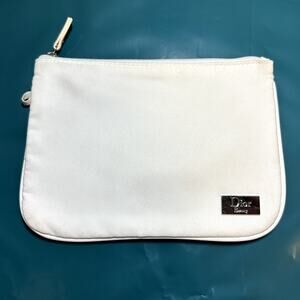 Dior beauty zippered cosmetic bag white